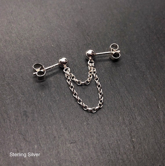 Boucles d'oreilles clous en argent sterling 925 pierres précieuses