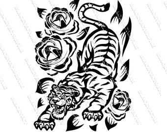 Tiger Tattoo Svg - Etsy Ireland Tiger Tattoo Svg - Etsy Ireland