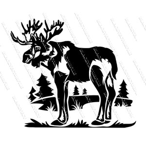 Moose Svg, Png and Jpeg, Eps Files, Instant Download, Moose Files, Moose Silhouette, Moose Design File Cutting File, Tshirt Design, Drawing