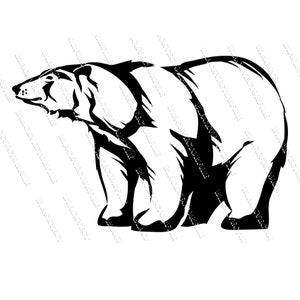 Polar Bear Svg, Png and Jpeg, Eps, Dxf Files, Instant Download, Vector Files, Polar Bear Silhouette, Polar Bear Design File Cutting File