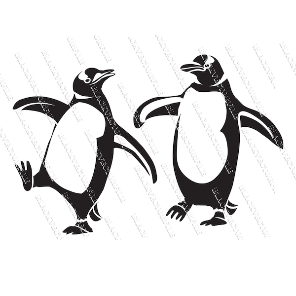 Penguins Svg, Png, and Jpeg, Eps, Dxf Files, Instant Download, Vector Files, Penguins Silhouette, Penguins Svg Clipart, Penguins Cut File