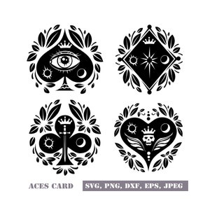 Ace Card Svg, Png, and Jpeg, Eps Dxf Files, Instant Download, Vector Files, Ace Card Silhouette, Ace Card Svg Clipart, Ace Card Cut File