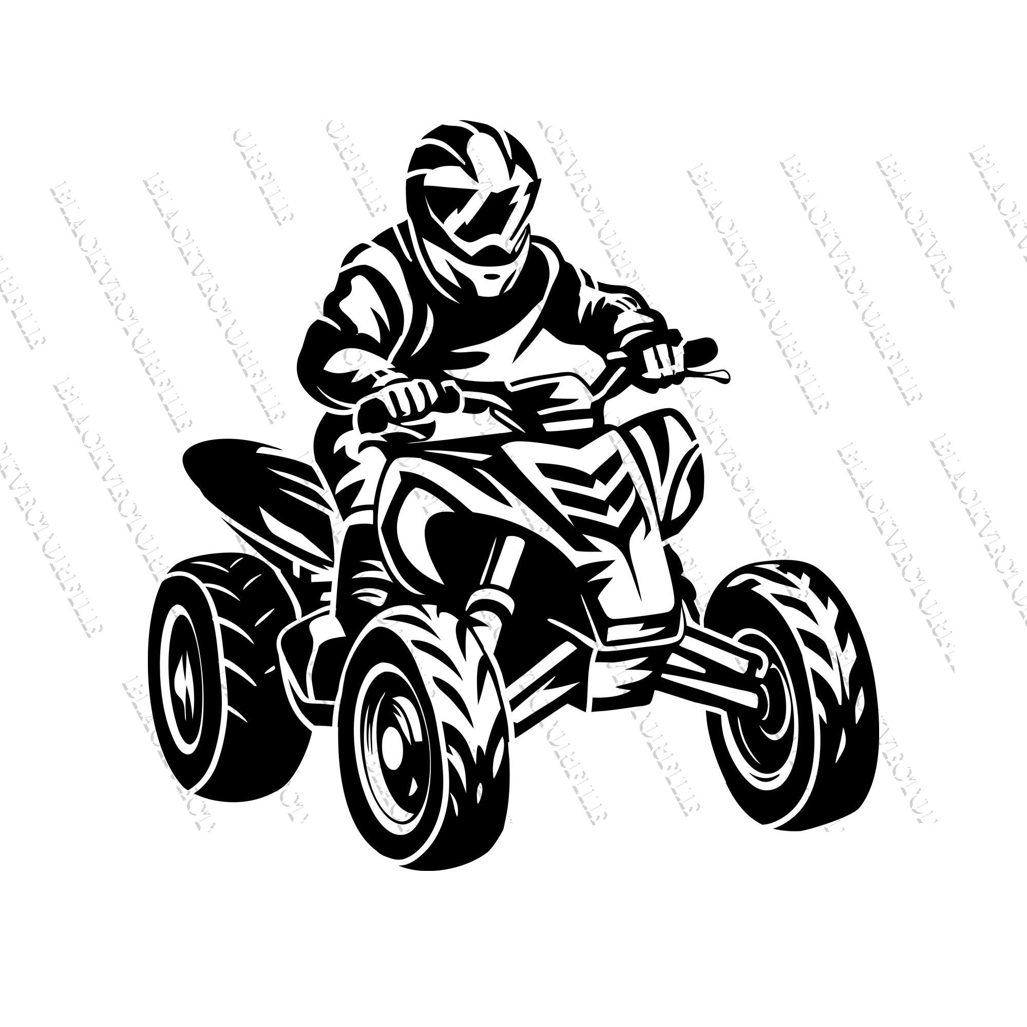 Quad Bike Rider Svg, Png, Eps, Dxf, Instant Download, Vector, Vehicle ...