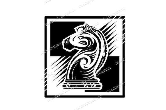 Silhouette of a knight chess piece Royalty Free Vector Image