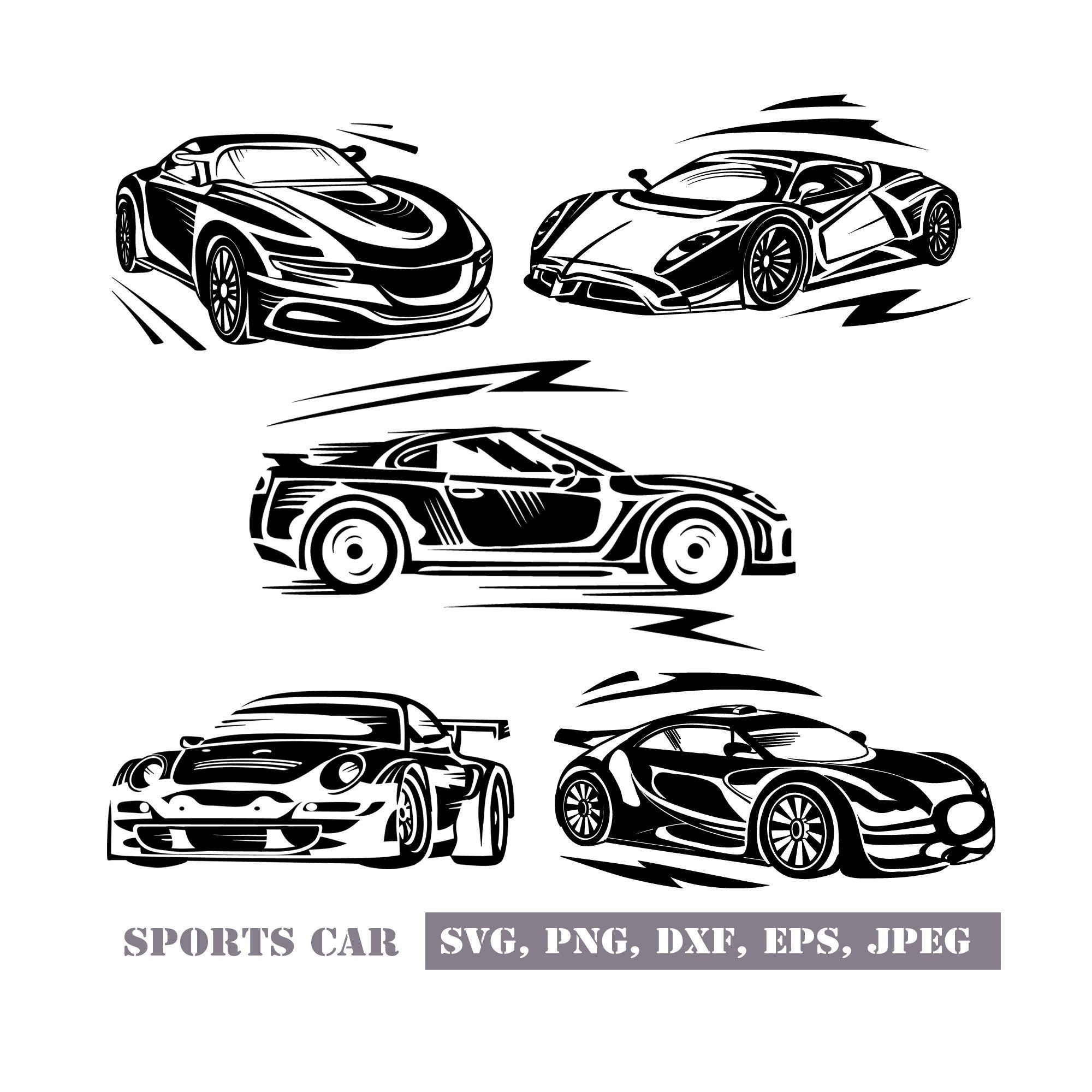 Sports Car Svg Png and Jpeg Eps Dxf Files Instant Etsy Australia