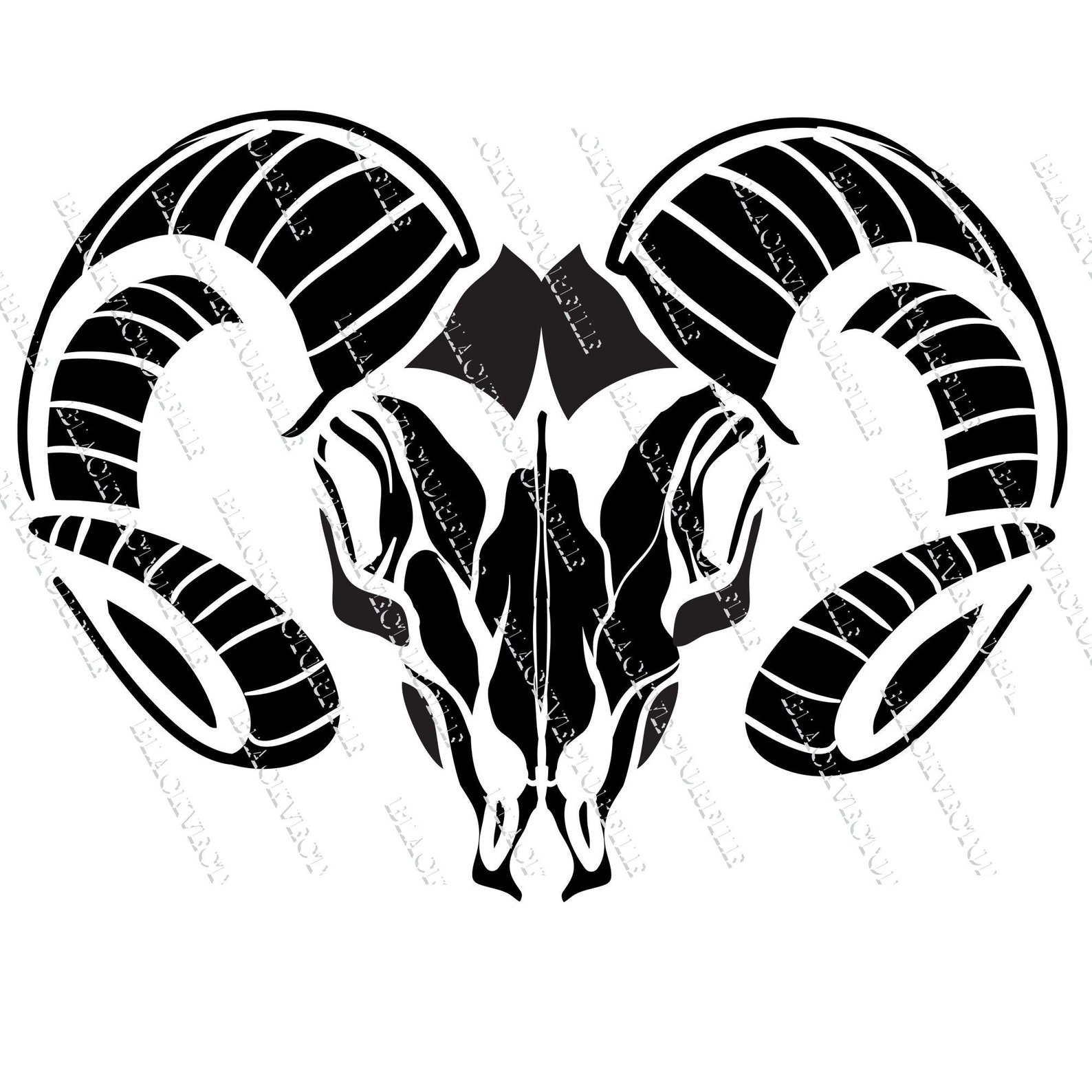 Ram Skull Svg Png and Jpeg Eps Dxf Files Instant Download Etsy