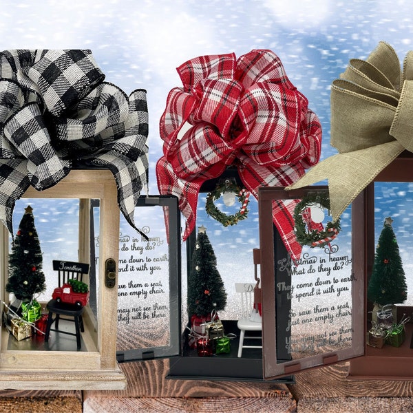 Christmas in Heaven Empty Chair Memorial Lantern, Best of 2023, Celebration of Life, Grief, Gift, Best Seller
