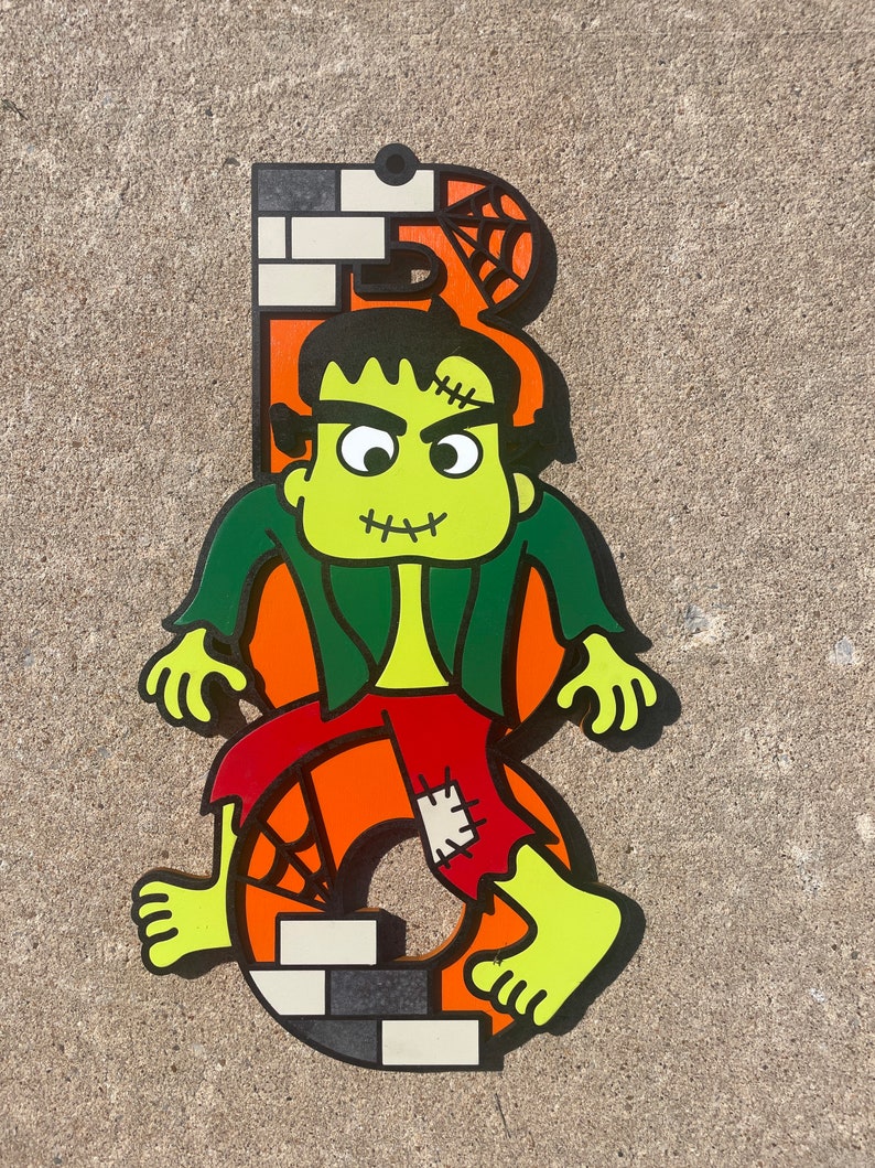 Frankenstein BOO Door Hanger/ Best of 2022/ Halloween Decor - Etsy
