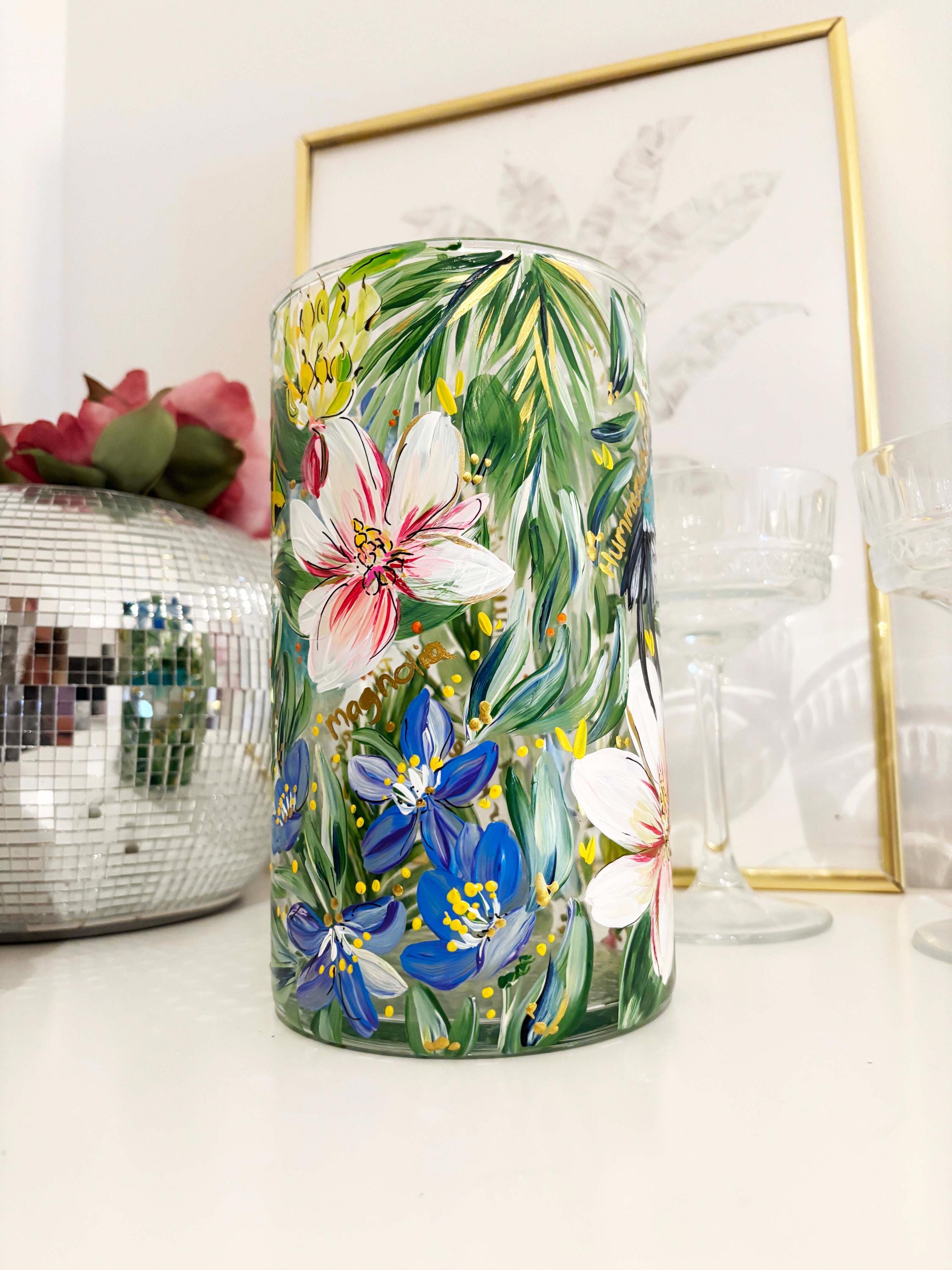 Hand-Painted Personalized Vase: Custom Art Theme Vase