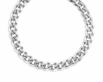 Bracelet gourmette plat en argent sterling 925.