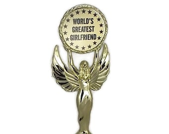 Significant Other Friend World/'s Greatest Girlfriend Trophy Love Free Lettering Hearts Desire Companion