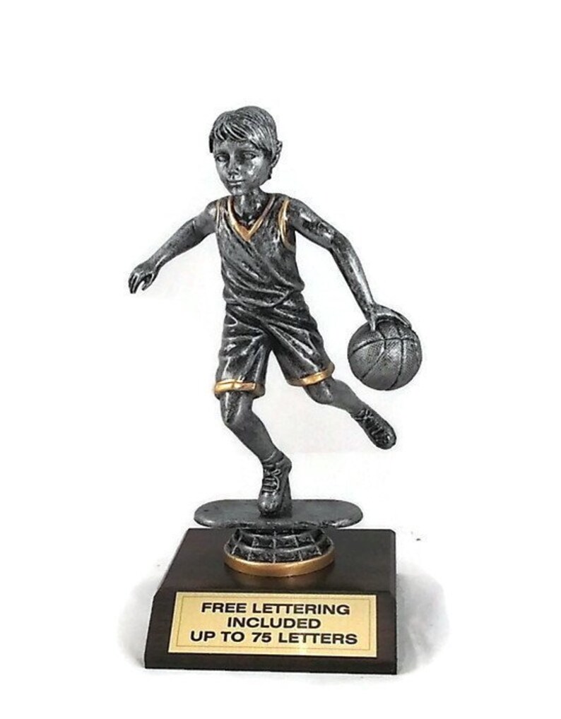 Male Court Free Lettering Hoop Bobblehead Basketball Trophy