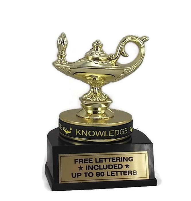 Lamp Of Knowledge Resin Trophy Desktop Series Free Lettering Trivia Learning 
