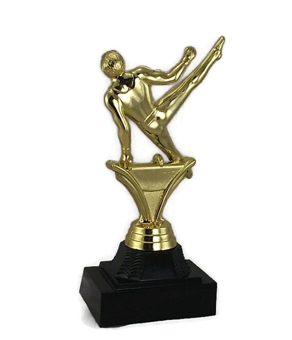 Gymnastics male trophy award copper horse 