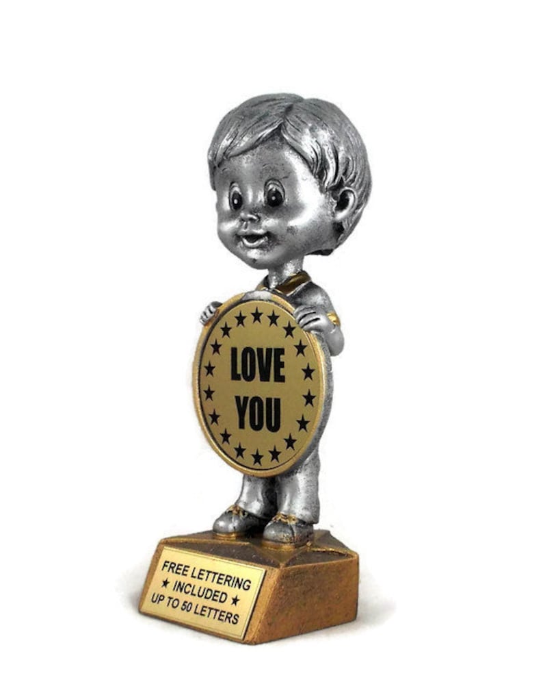 Male Bobblehead Free Lettering Love You Trophy Affection