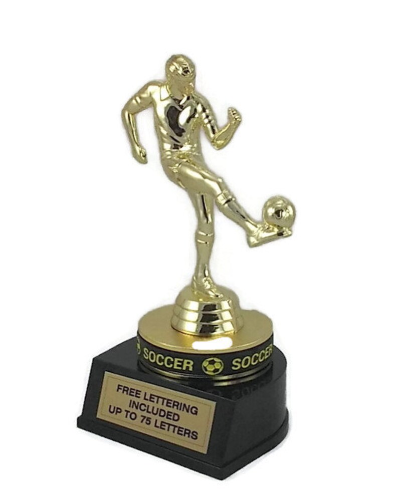 Free Lettering Champion Goal Kick Soccer Trophy Futbol Kicker