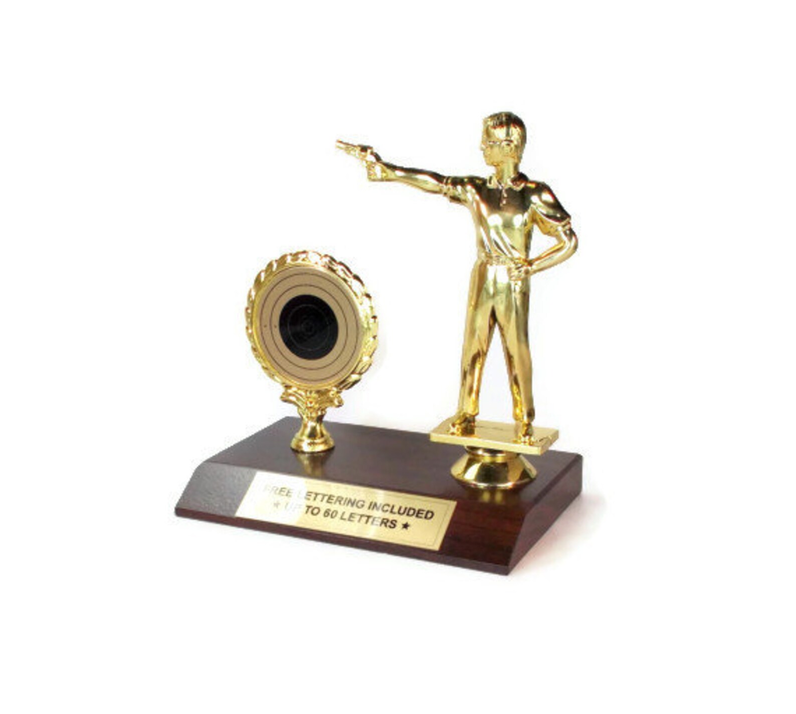 Pistol Shooter Trophy Target Top Gun Champion Free Etsy