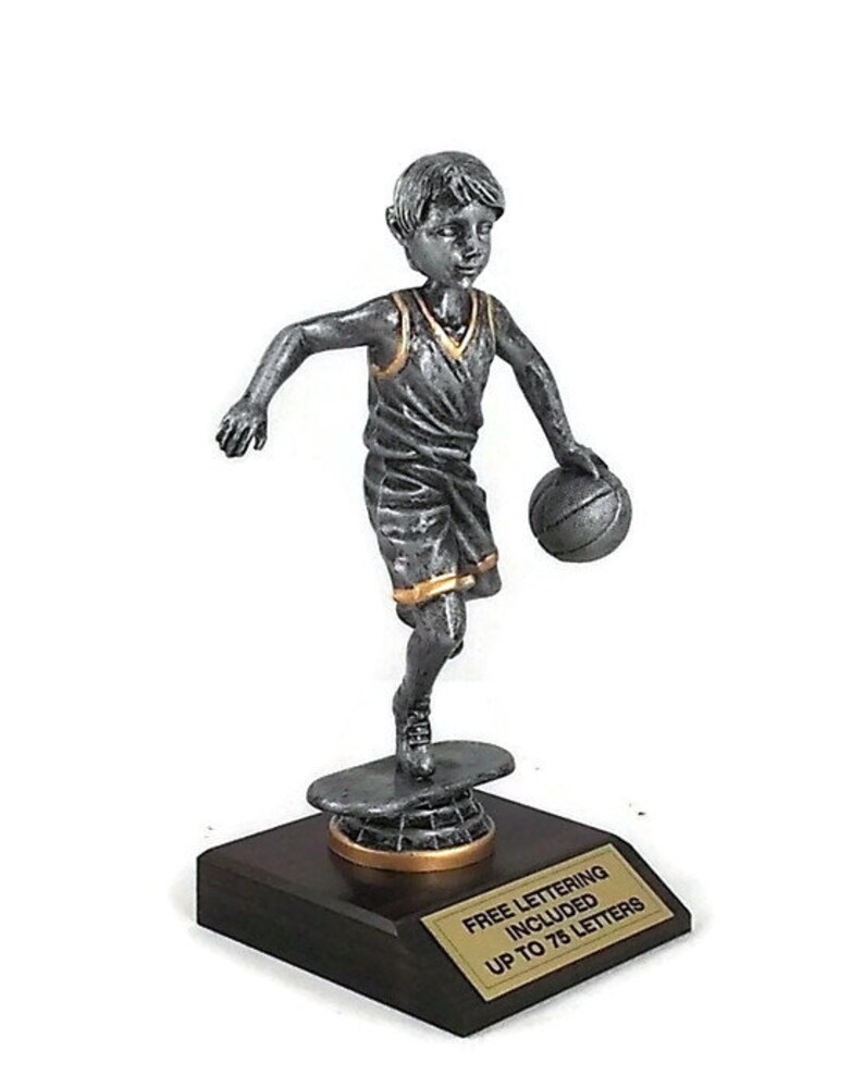 Male Court Free Lettering Hoop Bobblehead Basketball Trophy