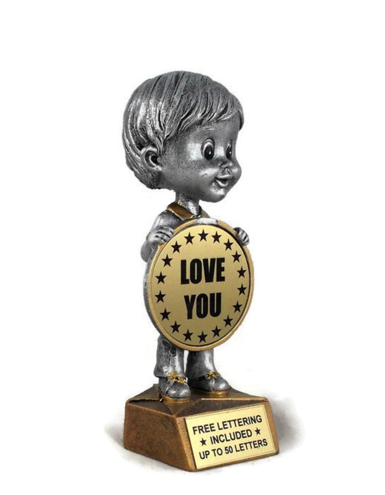 Male Bobblehead Free Lettering Love You Trophy Affection