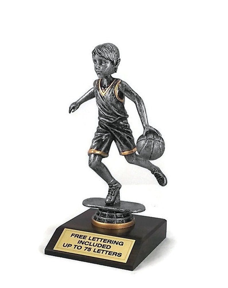 Male Court Free Lettering Hoop Bobblehead Basketball Trophy