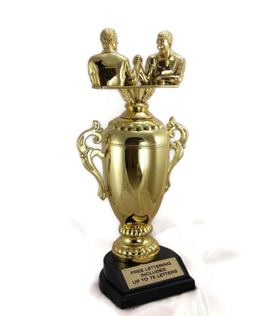 Arm Wrestling Cup Trophy Strength Muscle Stamina Weight Etsy