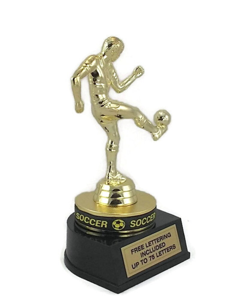 Free Lettering Champion Goal Kick Soccer Trophy Futbol Kicker