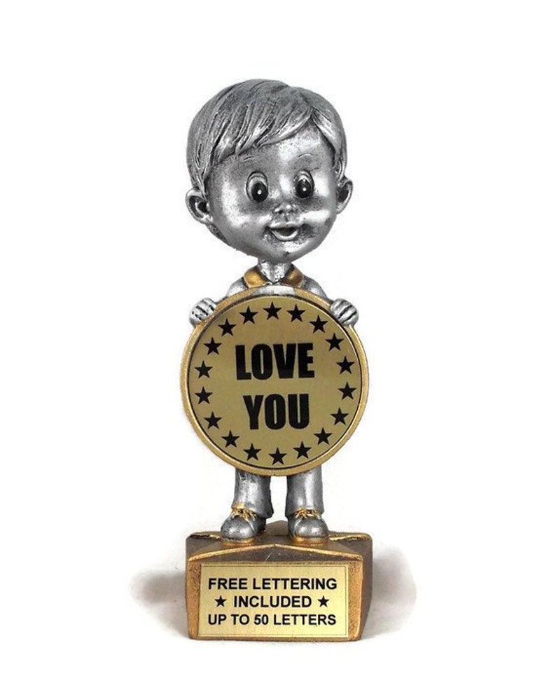 Male Bobblehead Free Lettering Love You Trophy Affection