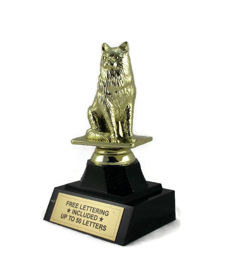 Cat Trophy Kitten Pussycat Pet Feline Free Lettering - Etsy