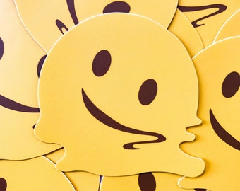 Melting Face Emoji Vinyl Die Cut Sticker