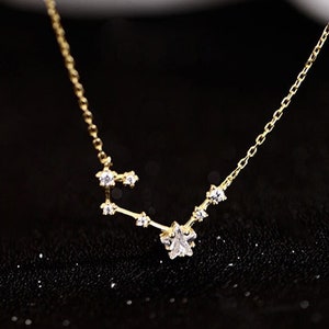 Sterling Silver Necklace with Star Pendant for Women with Rose Gold Plated