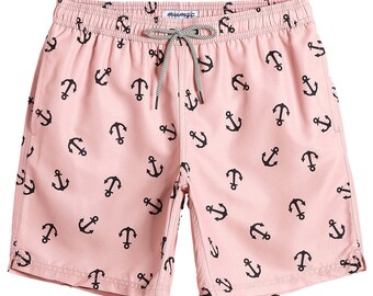 Trum Namii Boys Quick Dry Swim Trunks Exotic Beach Trendy Pink Flamingo Shorts