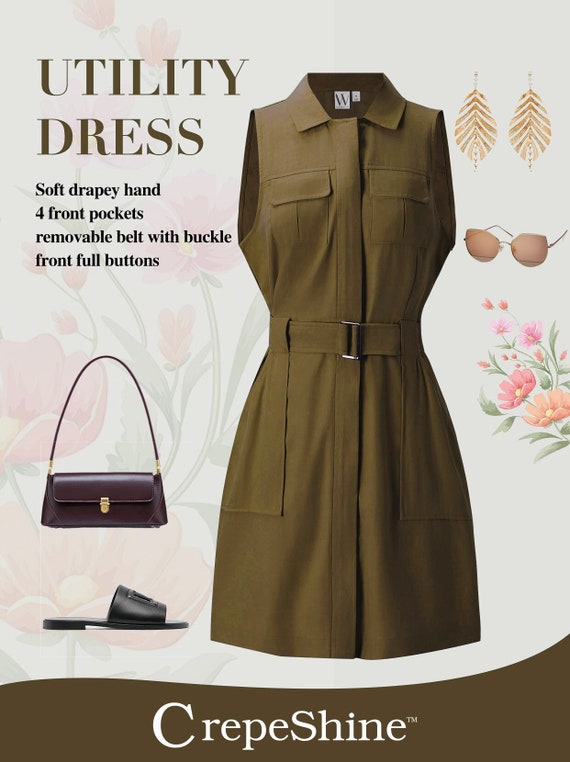 Olive utility dress hot sale