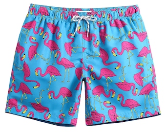 Etstk Flamingo Birds Kids Lightweight Beach Shorts for Boys Etstk Flamingo Birds Kids Lightweight Beach Shorts for Boys