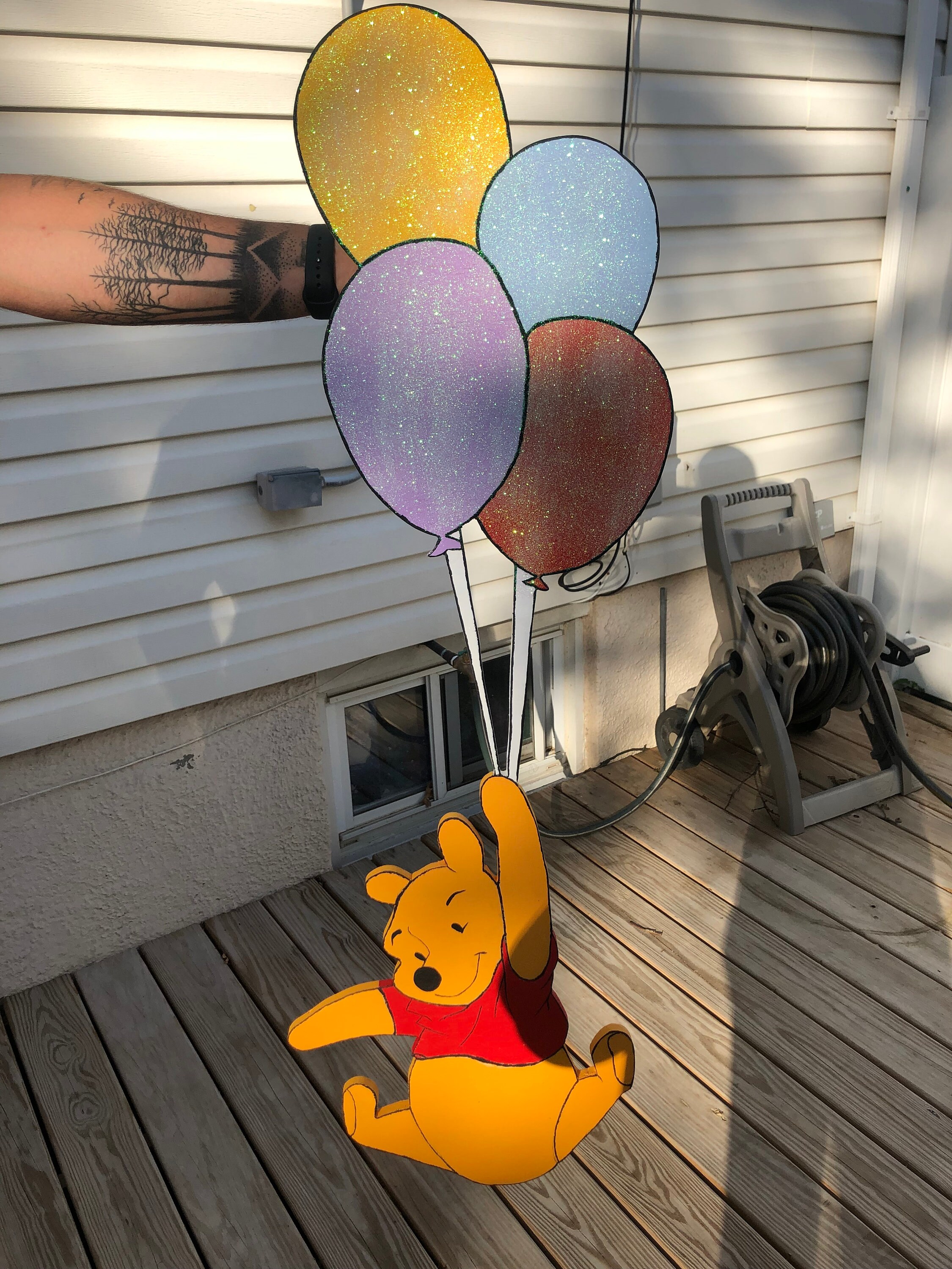 Illuminated Winnie the Pooh With Dimmable LED Lighting and Glitter