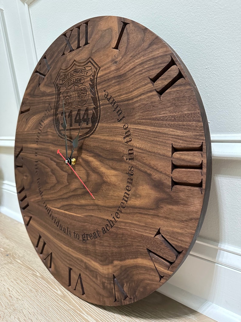 Handcrafted Walnut Clock with Personalized Engraving: Timeless Elegance for Your Space image 2