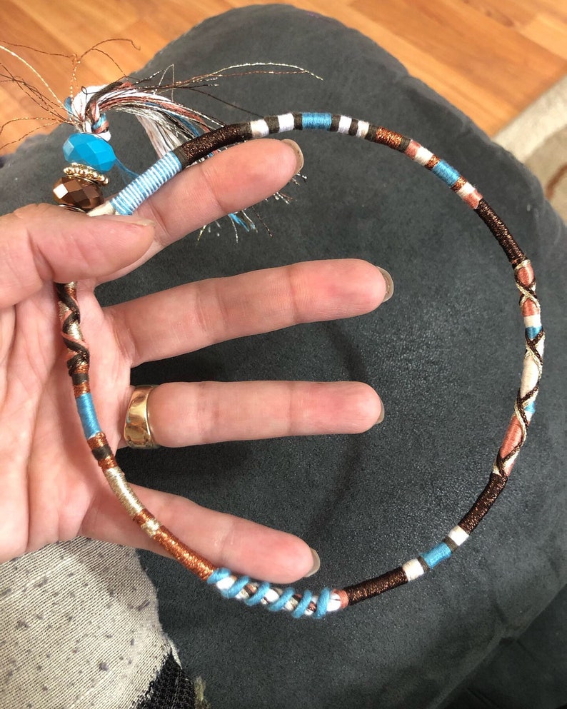 Turquoise tribe Bohemian style hair wrap accessory
