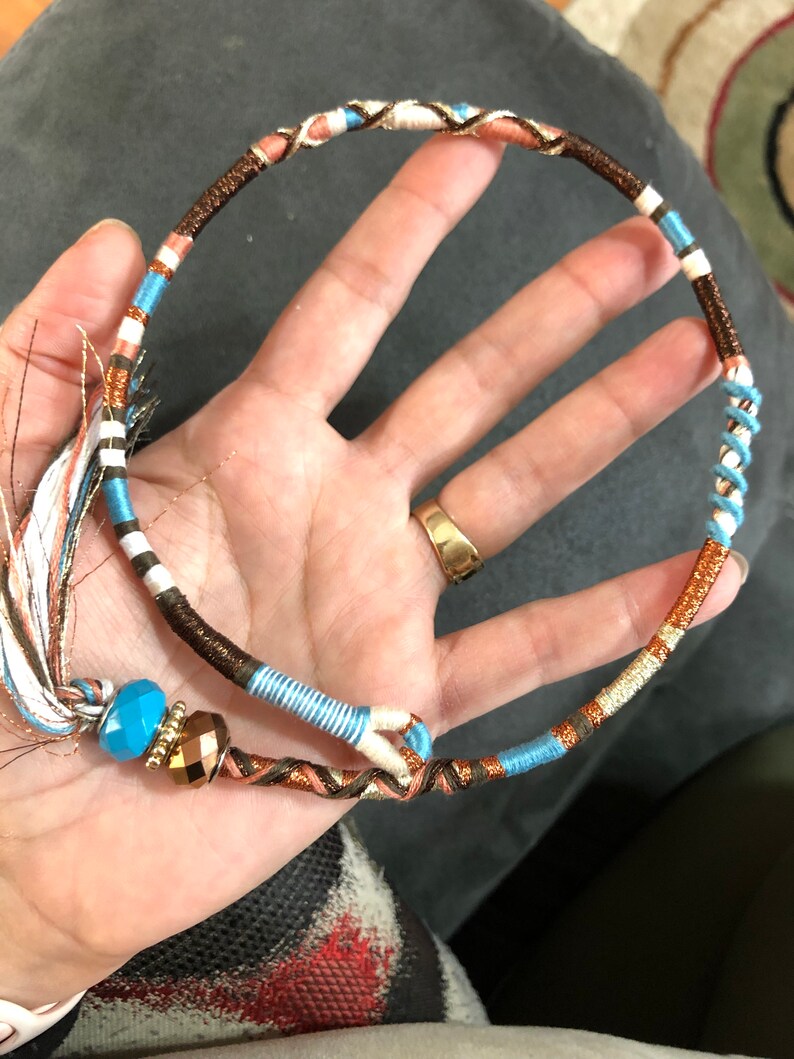 Turquoise tribe Bohemian style hair wrap accessory