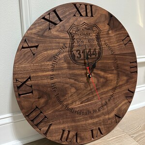 Handcrafted Walnut Clock with Personalized Engraving: Timeless Elegance for Your Space image 3