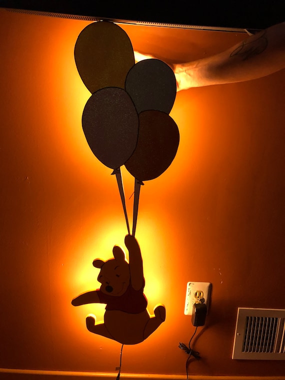 Illuminated Winnie the Pooh With Dimmable LED Lighting and Glitter