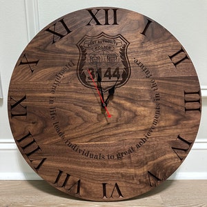 Handcrafted Walnut Clock with Personalized Engraving: Timeless Elegance for Your Space image 1