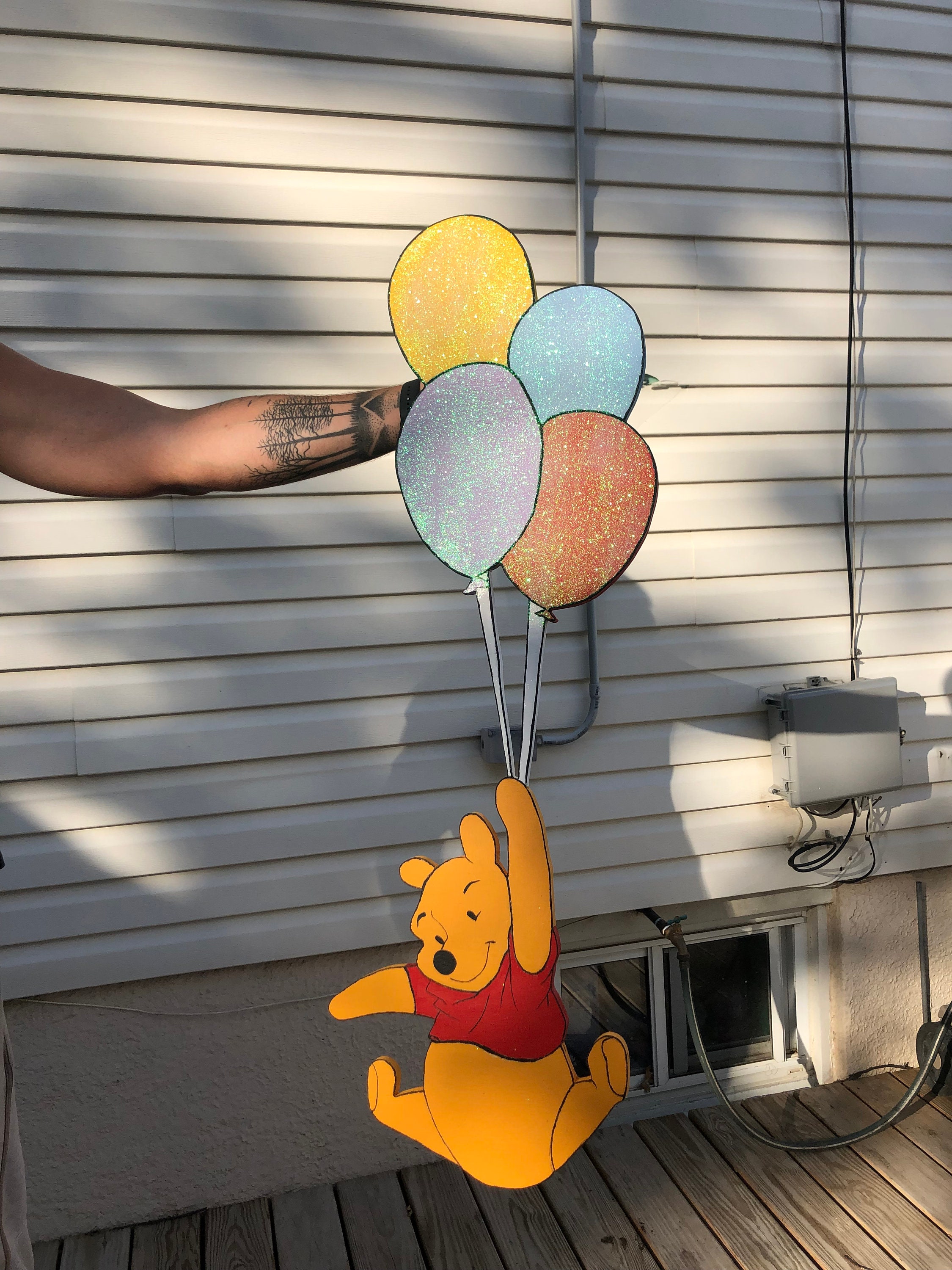 Illuminated Winnie the Pooh With Dimmable LED Lighting and Glitter