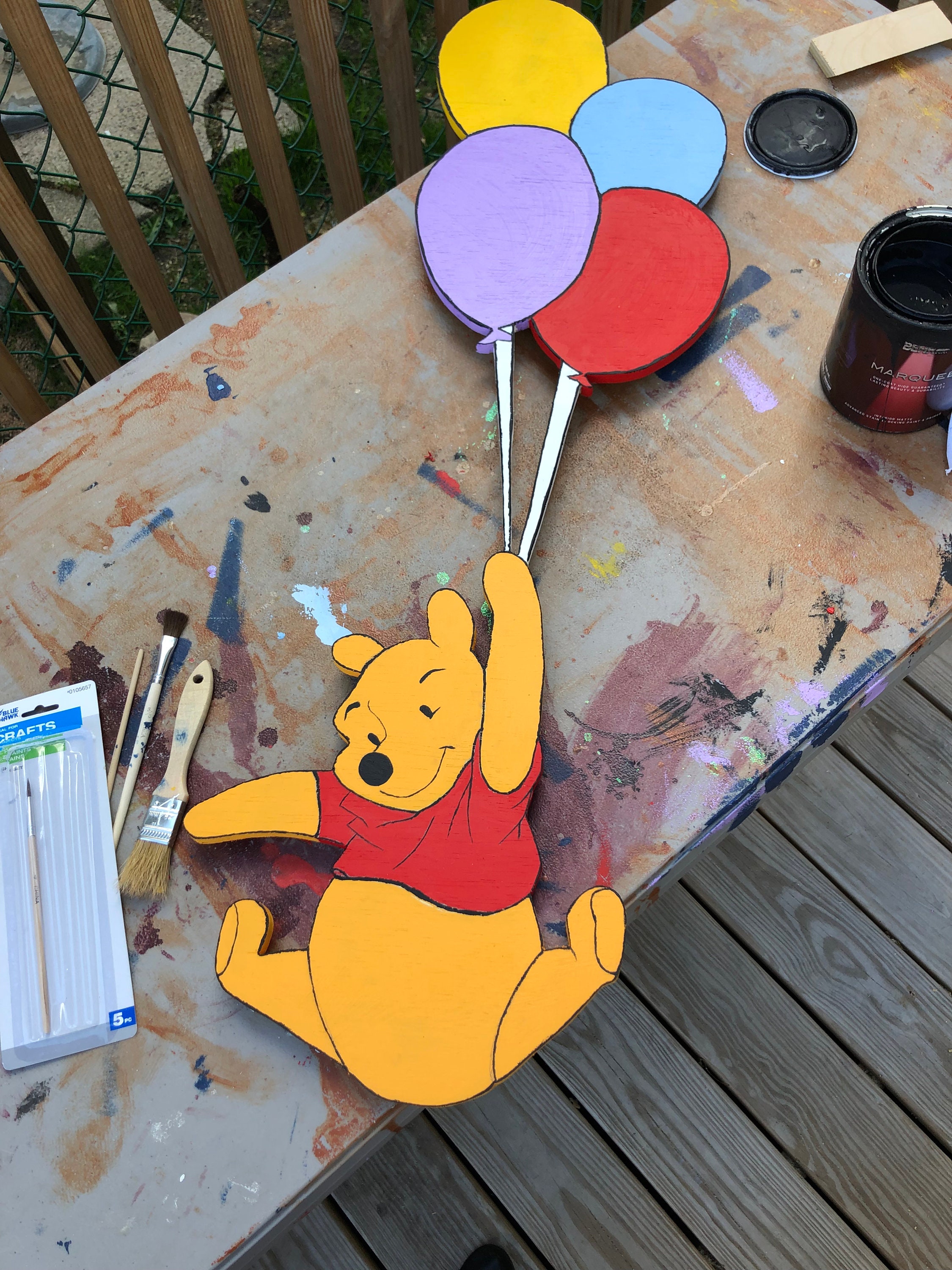 Illuminated Winnie the Pooh With Dimmable LED Lighting and Glitter