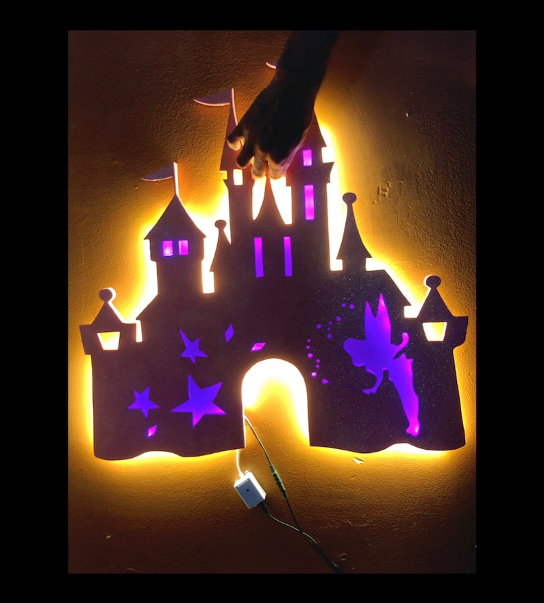 Illuminated Glitter Castle With LED Lighting Disney Castle Etsy