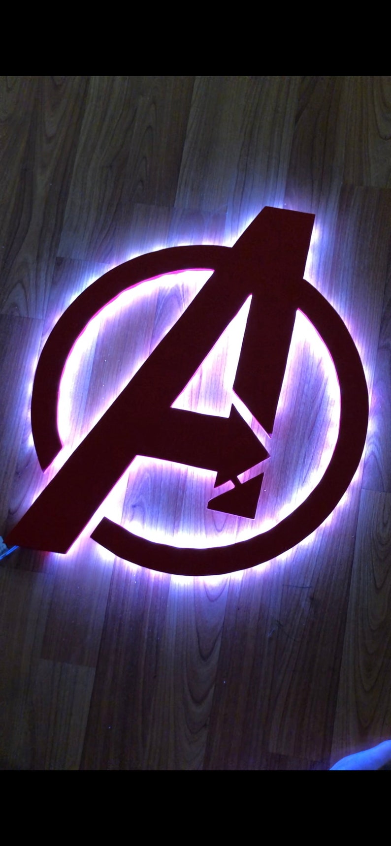 Illuminated Avengers wooden LED Sign, wall sign, Avengers wall art, Avengers Sign image 5