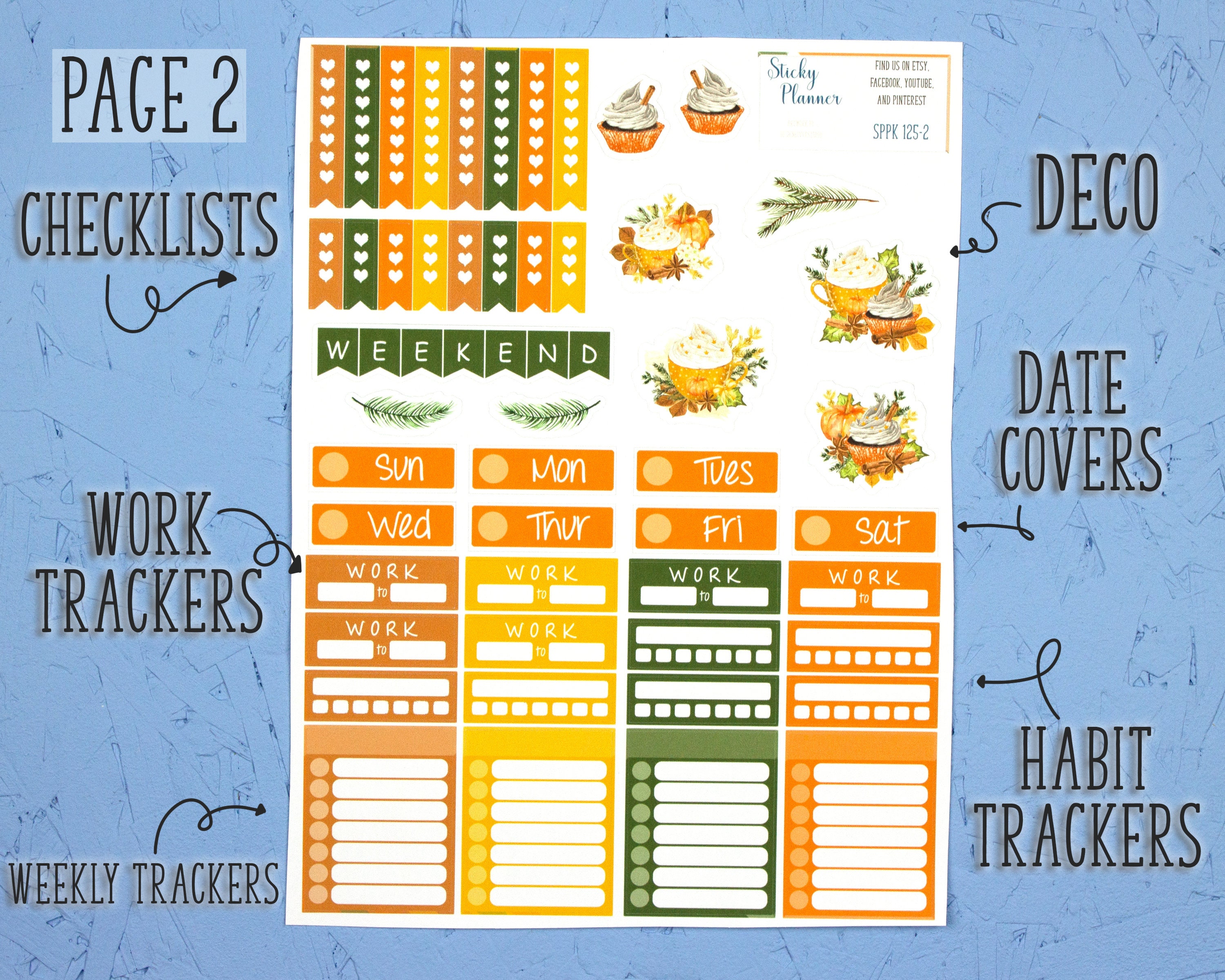 Bullet Journal Printable Sticker Kit Digital PNG files for | Etsy