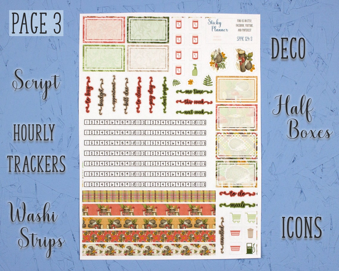 Bullet Journal Printable Stickers PNG Files for Cricut Etsy