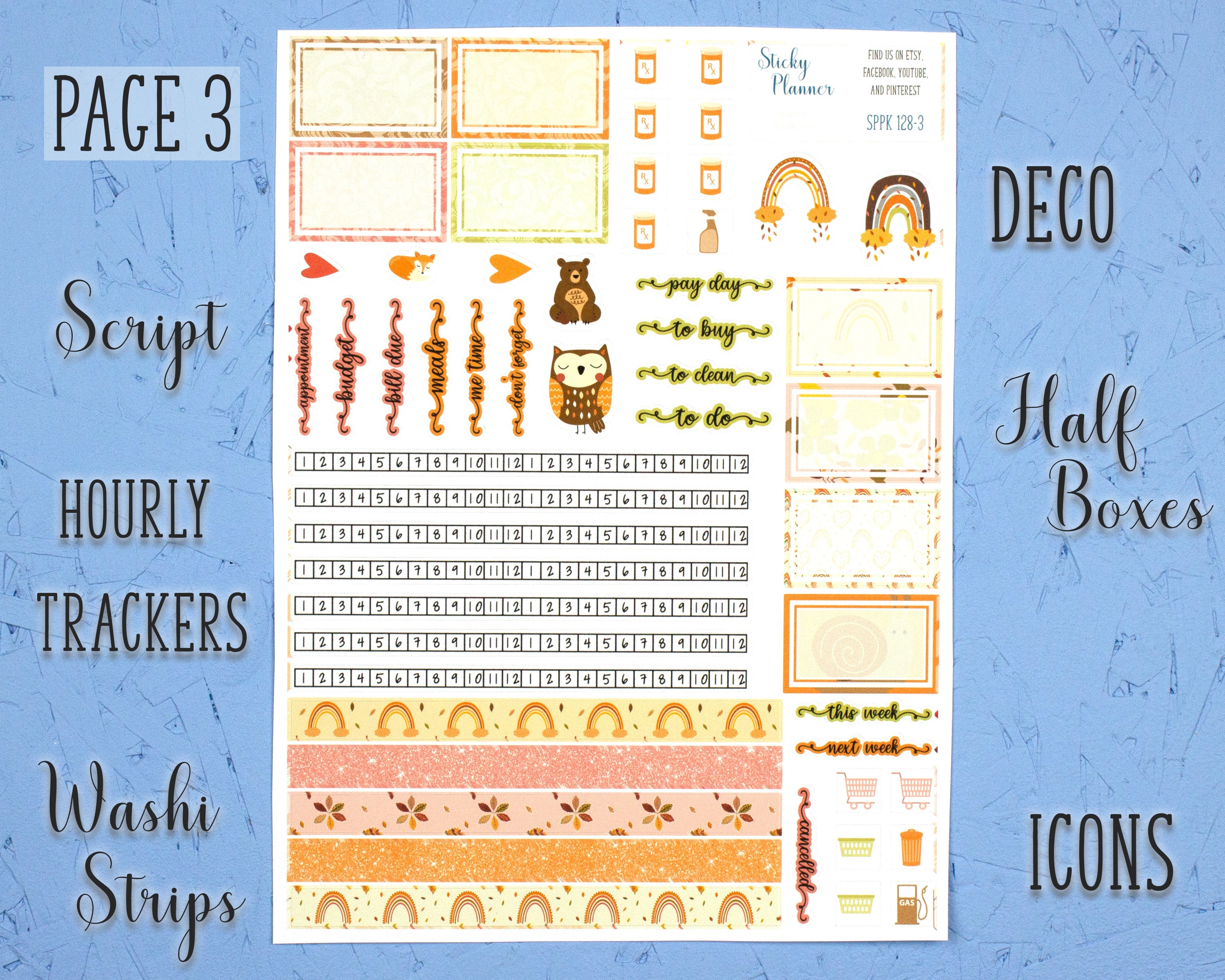 bullet journal printable stickers png files for cricut etsy
