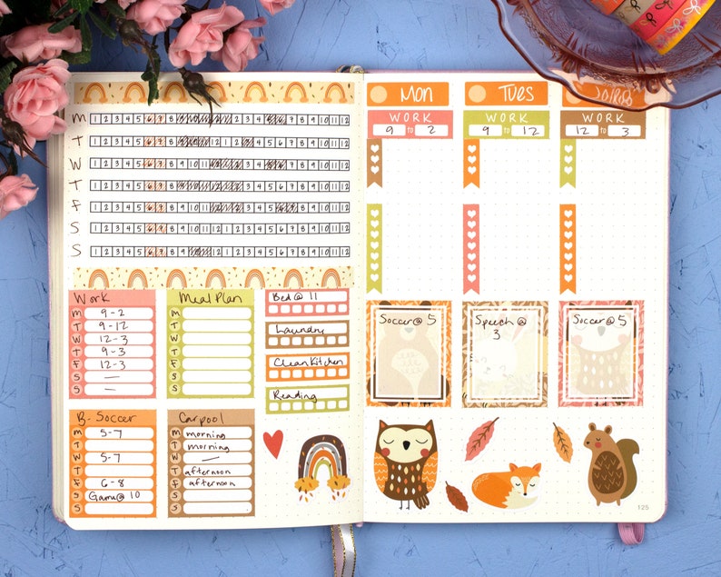 Bullet Journal Printable Stickers PNG Files for Cricut Etsy