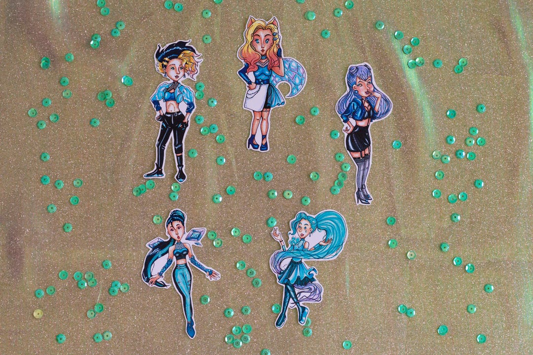 Holografic and Glossy Handmade KDA Inspired Stickers: League of Legends ...