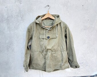 waxed canvas anorak pullover